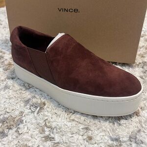 Vince Warren Slip-On Platform Sneakers Chili Brown- size 8